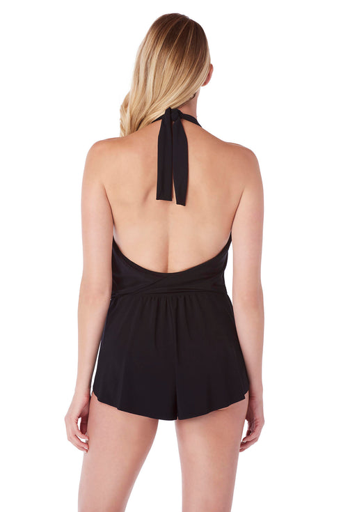 MagicSuit Solids Bianca One Piece Romper Swimsuit
